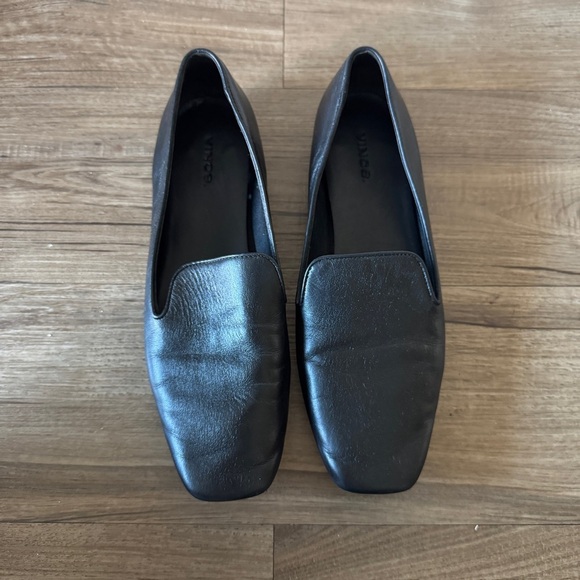 Vince Clark black leather Loafers size US 9 39 - Picture 1 of 11